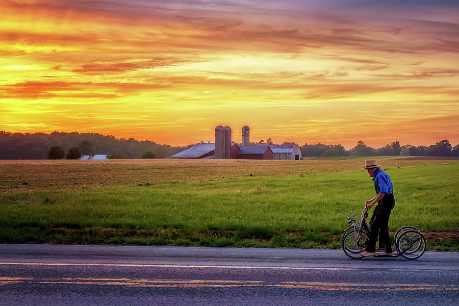 Amish Country Sunset - Lancaster, PA Photograph by Susan Rissi Tregoning