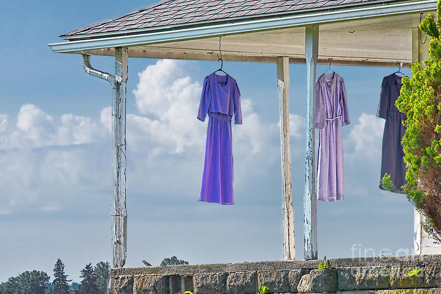 Amish Dresses Dry on the Front Porch Photograph by David Arment