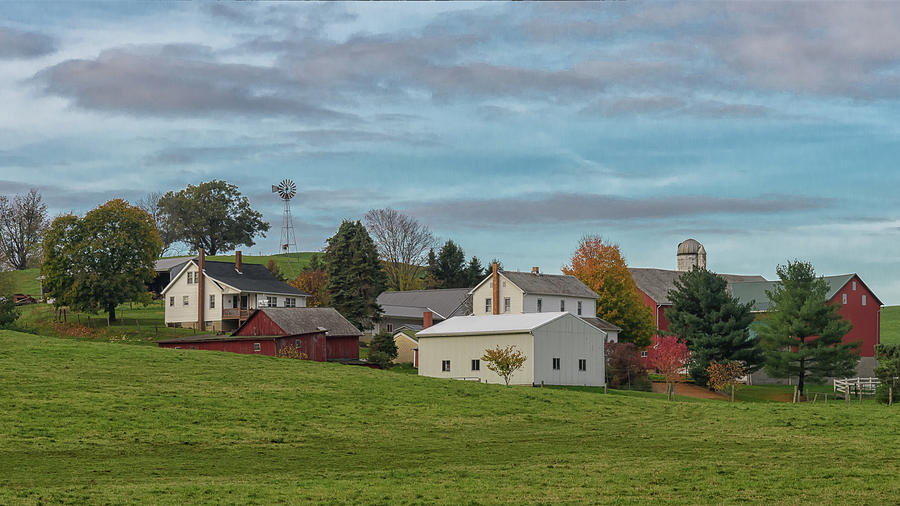 Amish Farm scene in the Fall Photograph by Randy Jacobs - Fine Art America