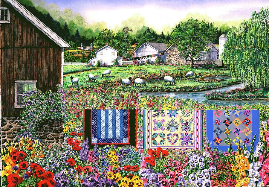Amish Neighbors Painting by Diane Phalen