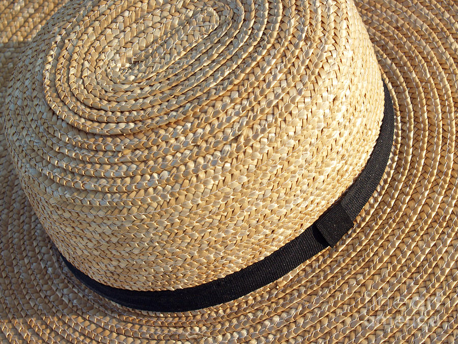 Hat Photograph - Amish Straw Farming Hat by Anna Lisa Yoder