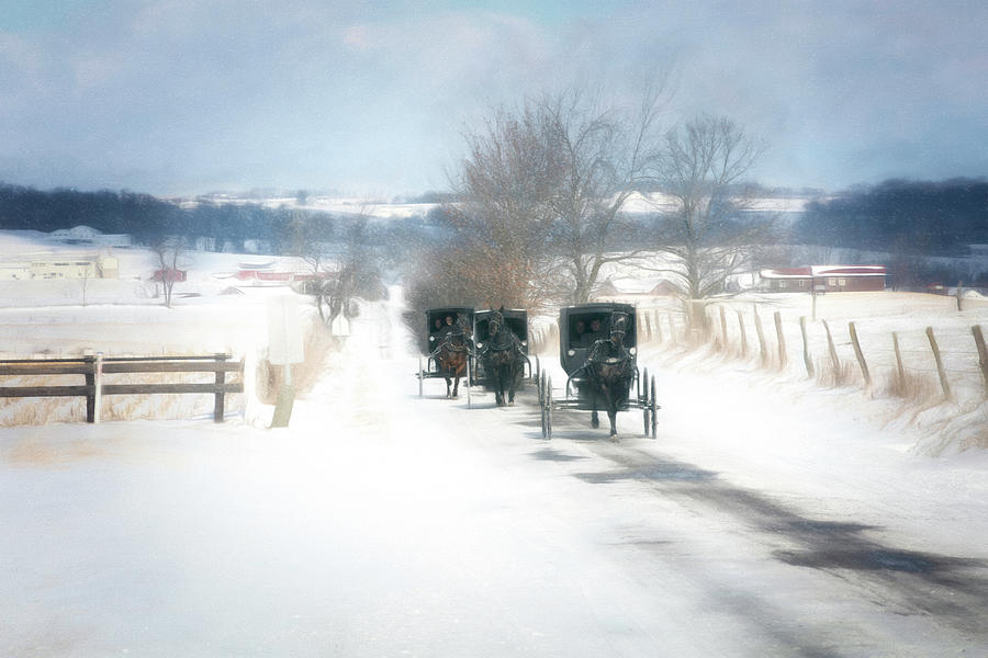 Amish Trio Photograph by Deborah Penland