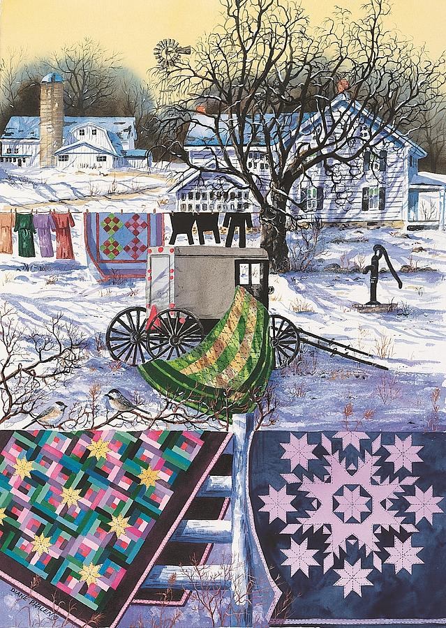 Amish Winter Painting by Diane Phalen