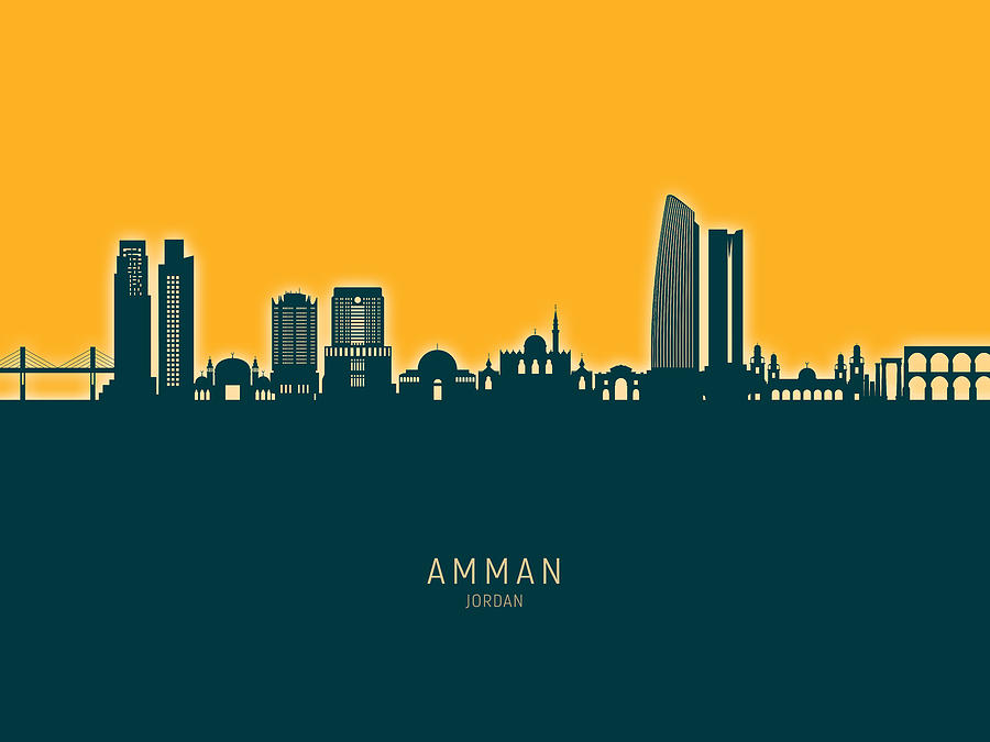 Amman Skyline #02 Digital Art by Michael Tompsett