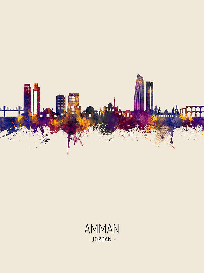Amman Skyline #05 Digital Art by Michael Tompsett
