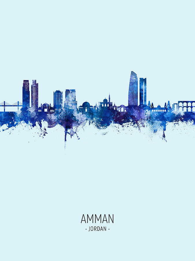 Amman Skyline #06 Digital Art by Michael Tompsett