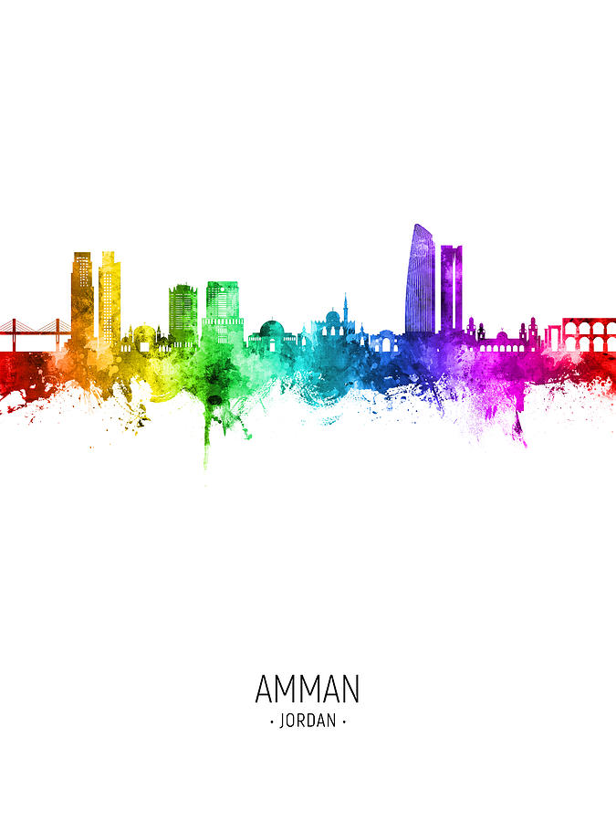 Amman Skyline #07 Digital Art by Michael Tompsett