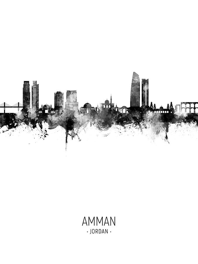 Amman Skyline #08 Digital Art by Michael Tompsett