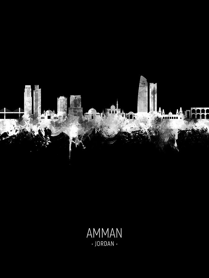 Amman Skyline #09 Digital Art by Michael Tompsett