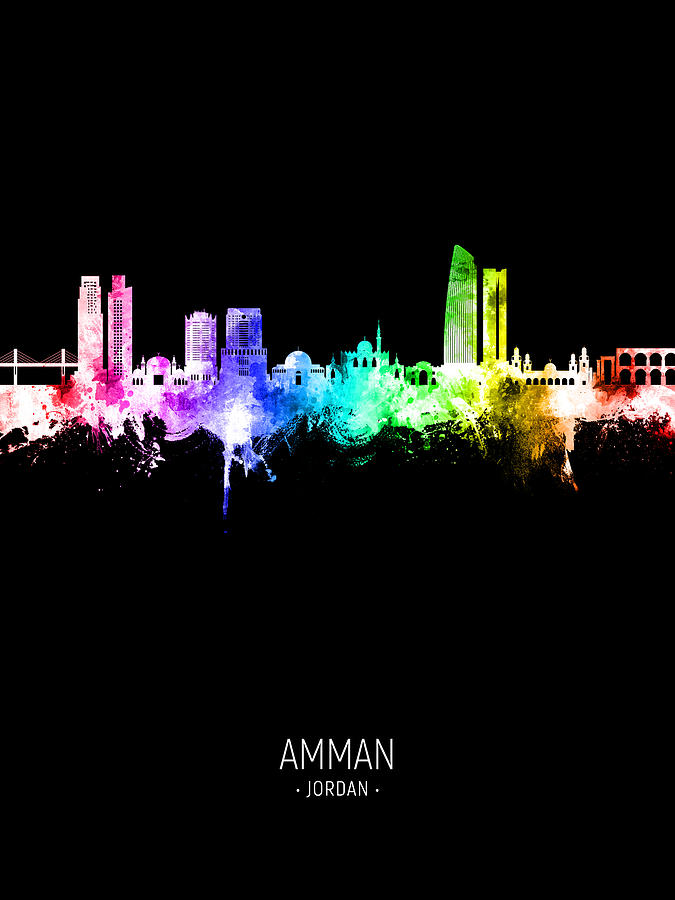 Amman Skyline #10 Digital Art by Michael Tompsett