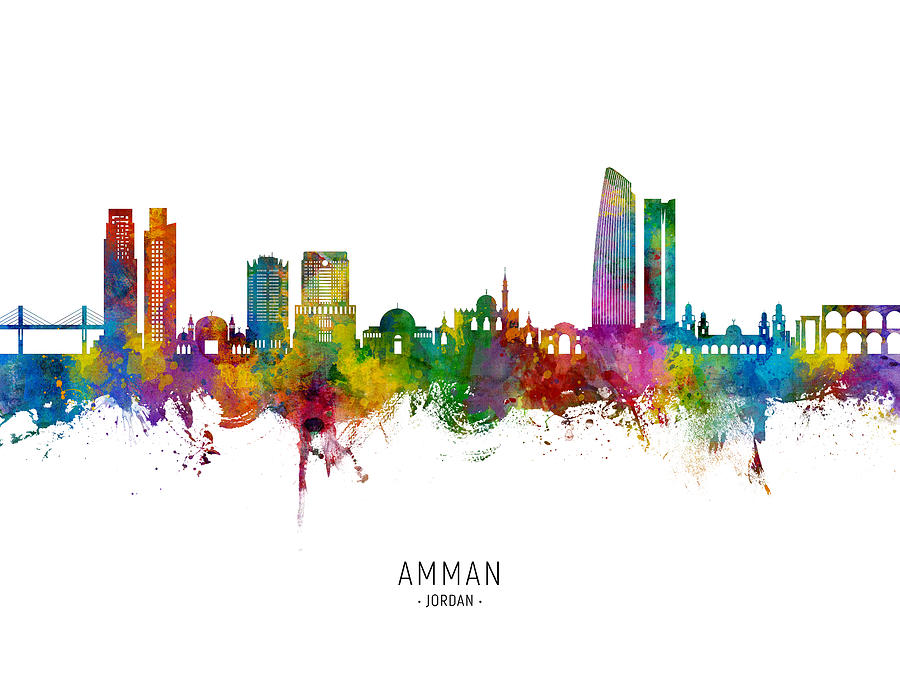 Amman Skyline #82 Digital Art by Michael Tompsett