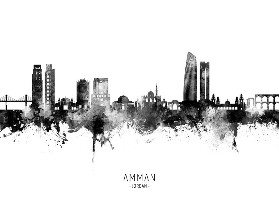 Amman Skyline #83 Digital Art by Michael Tompsett