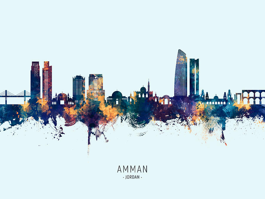 Amman Skyline #85 Digital Art by Michael Tompsett