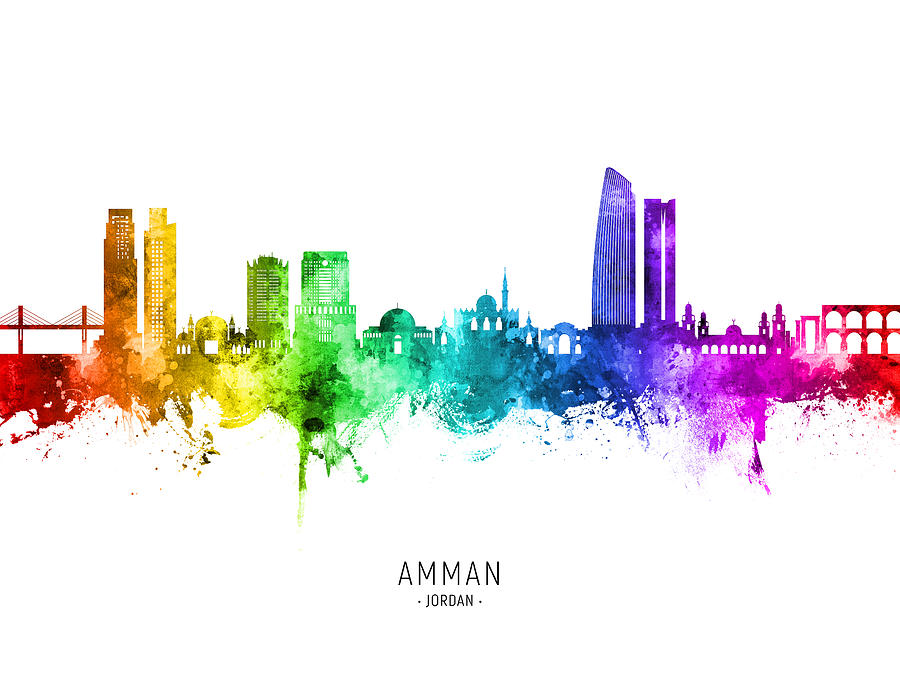 Amman Skyline #86 Digital Art by Michael Tompsett