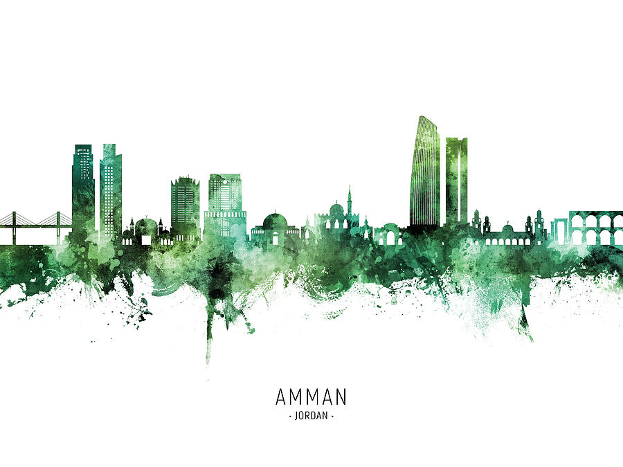 Amman Skyline #89 Digital Art by Michael Tompsett