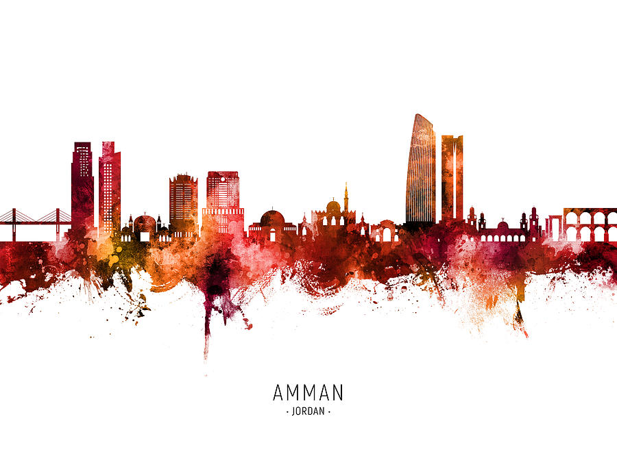 Amman Skyline #92 Digital Art by Michael Tompsett