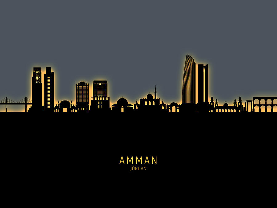 Amman Skyline #95 Digital Art by Michael Tompsett