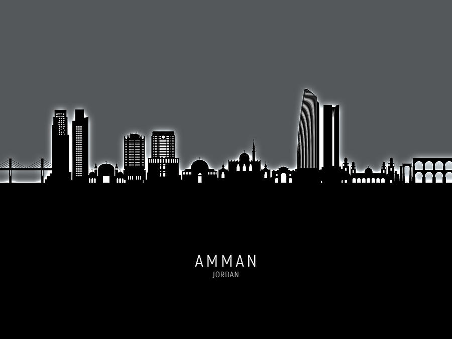 Amman Skyline #96 Digital Art by Michael Tompsett