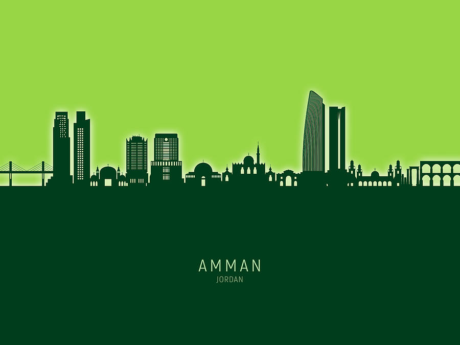 Amman Skyline #99 Digital Art by Michael Tompsett