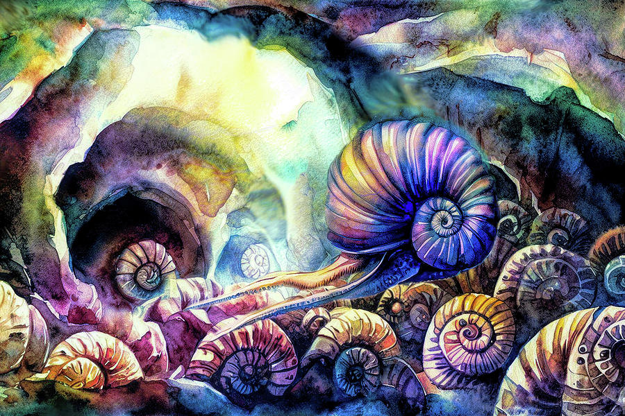 Ammonite Cave Digital Art by Lisa Yount Ammonite Cave Digital Art by Lisa Yount