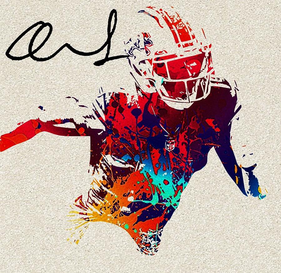 Amon-Ra St. Brown Lions WR Texture Digital Art by Bob Smerecki - Fine