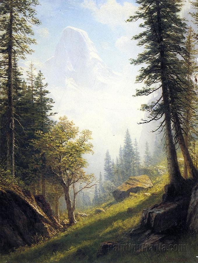Among the Bernese Alps by Albert Bierstadt Painting by MotionAge Designs