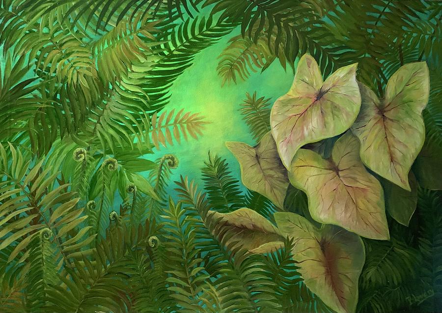 Among the Ferns Painting by Barbara Landry