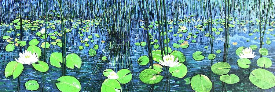 Among The Lilies Painting by Judy Sugg