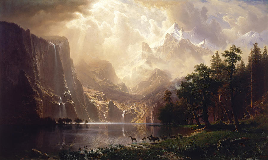 Among the Sierra Nevada California - Albert Bierstadt 1868 Painting by War Is Hell Store