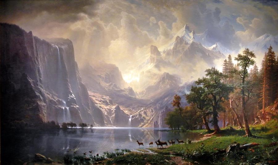 Albert Bierstadt  Painting - Among the Sierra Nevada  California  by Albert Bierstadt