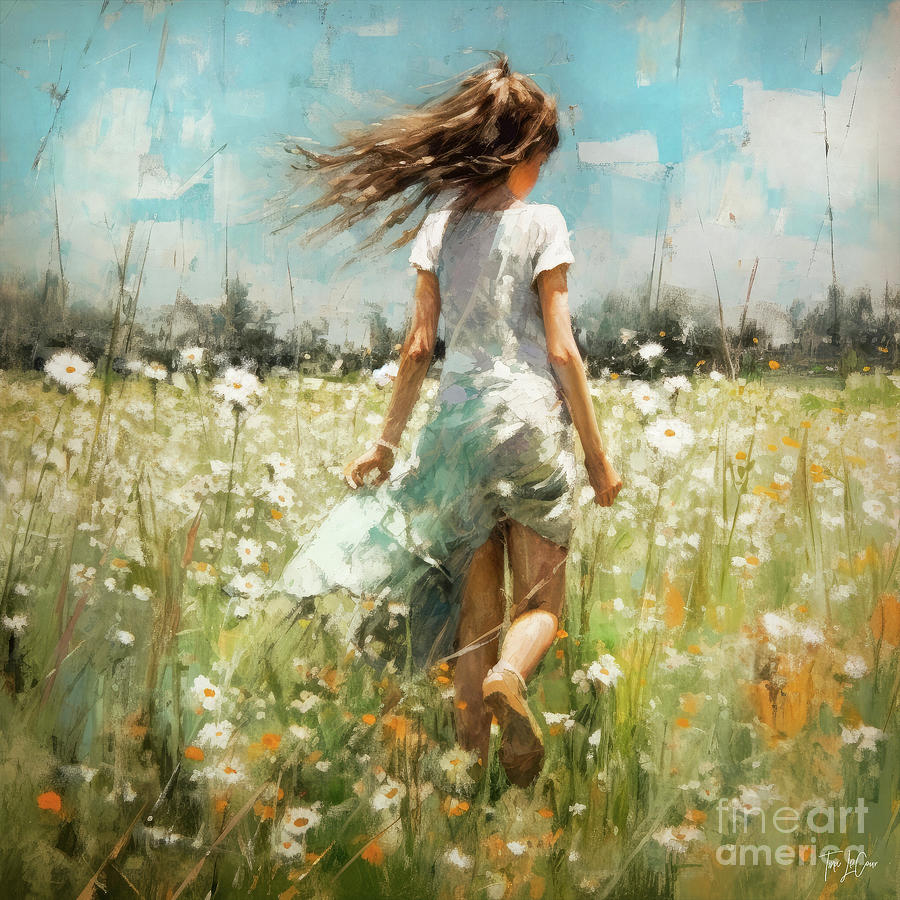 Amongst The Wildflowers Painting by Tina LeCour