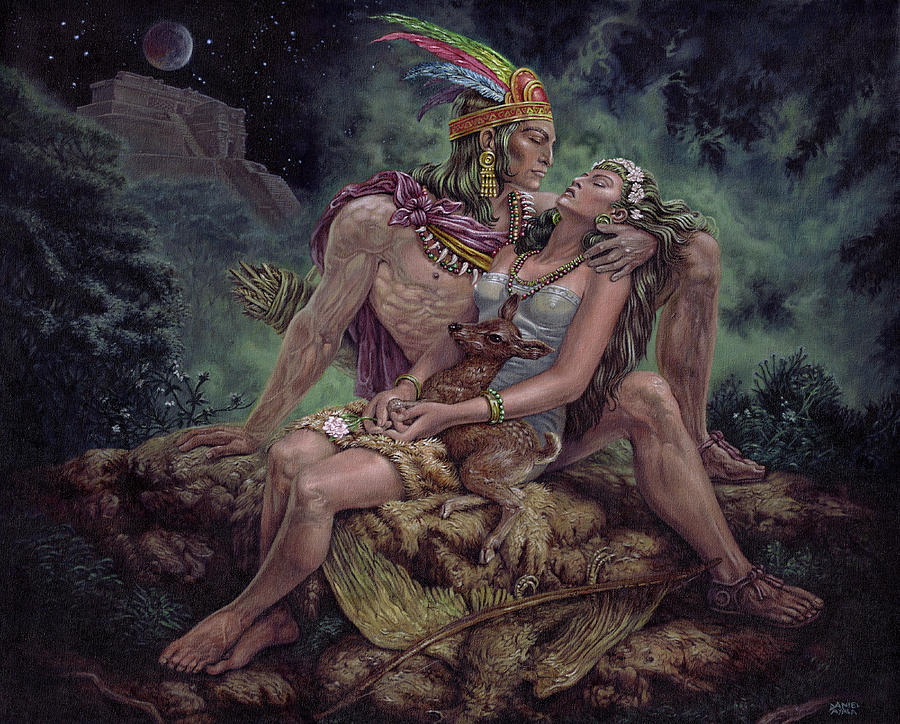Mayan Painting - Amor Indio by Daniel Ayala