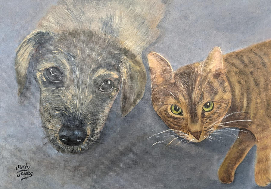 Animal Painting - Amos and Mizbe by Judy Jones