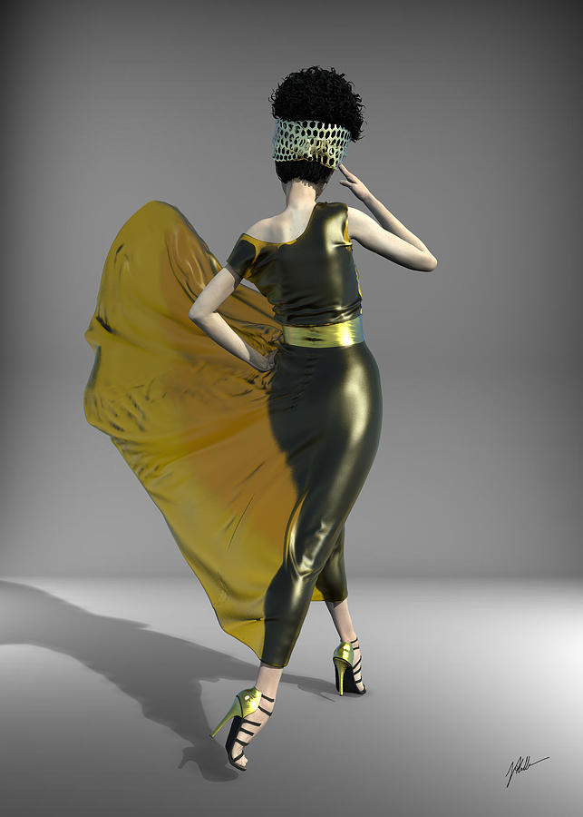 Amparo, Dressed Yellow Digital Art