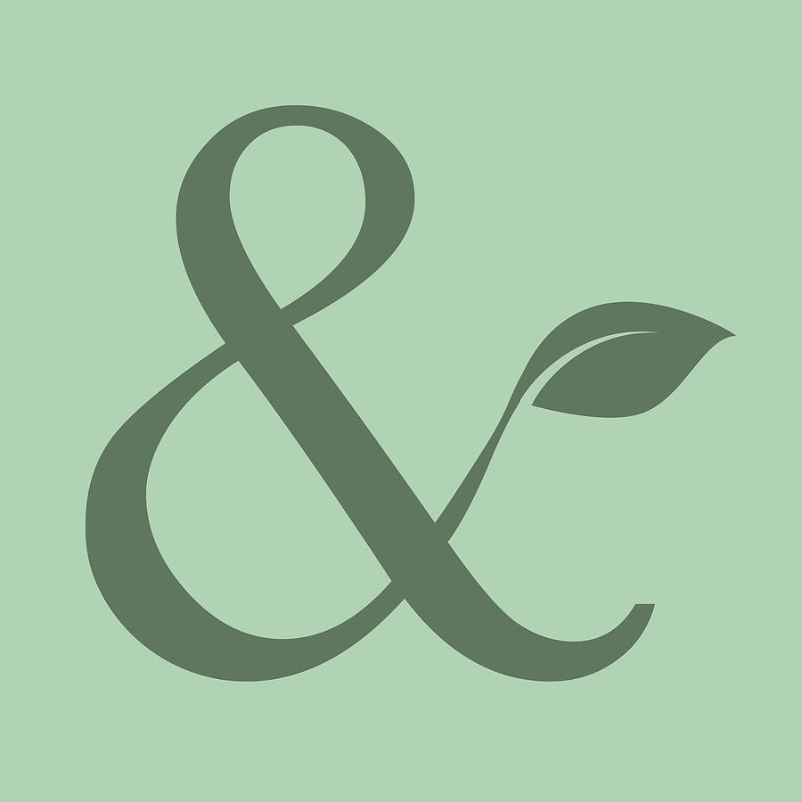 Cool Digital Art - Ampersand Series - Leafy Green by Ink Well