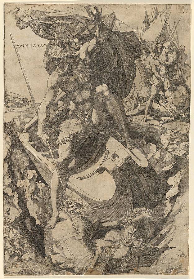 Amphiaraus Drawing by Domenico del Barbiere