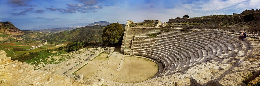 Amphitheatre at Segesta in Sicily Panorama Photograph by Ian Good