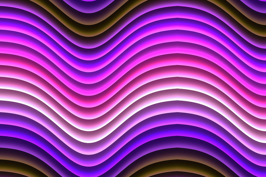 Amplitude 01 Colorful Minimalist Abstract Waves Digital Art by Matthias Hauser