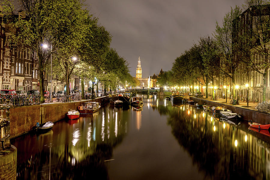 Amsterdam at night Photograph by Travel Quest Photography