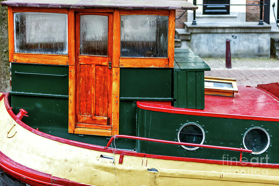 Amsterdam Boat Door Photograph by John Rizzuto