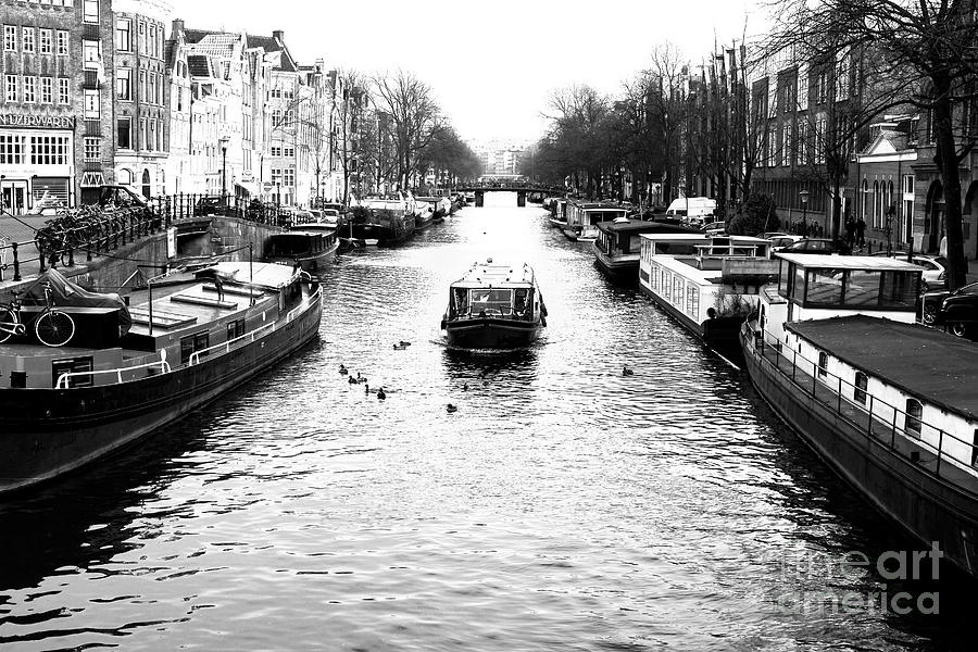 Amsterdam Boat Down the Canal Photograph by John Rizzuto