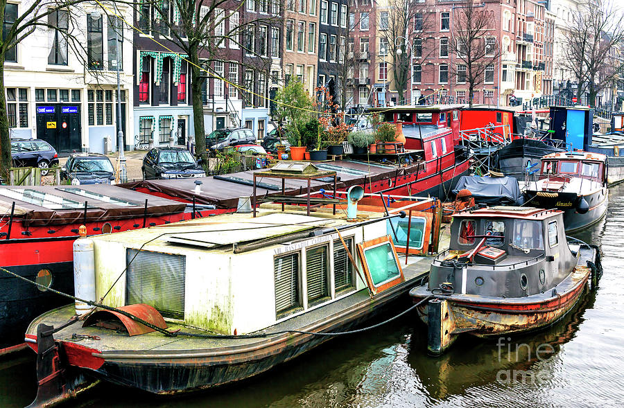 Amsterdam Boats of all Kinds Photograph by John Rizzuto