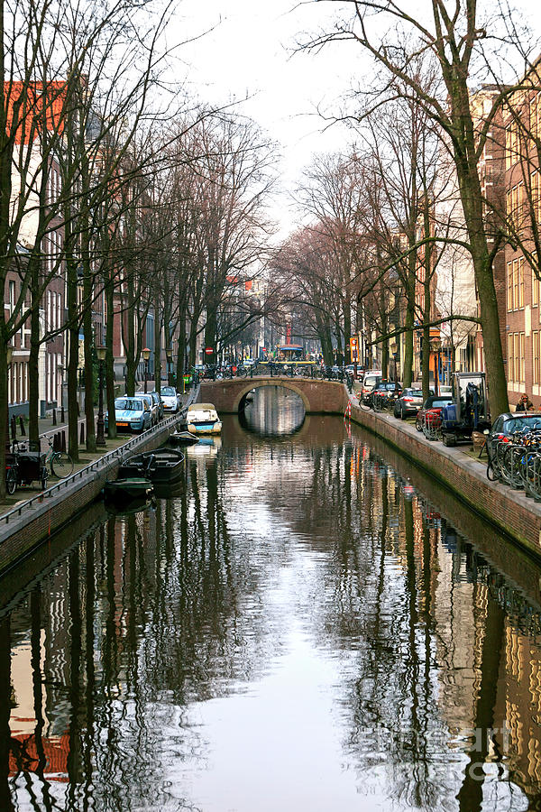 Amsterdam Canal Lines Photograph by John Rizzuto