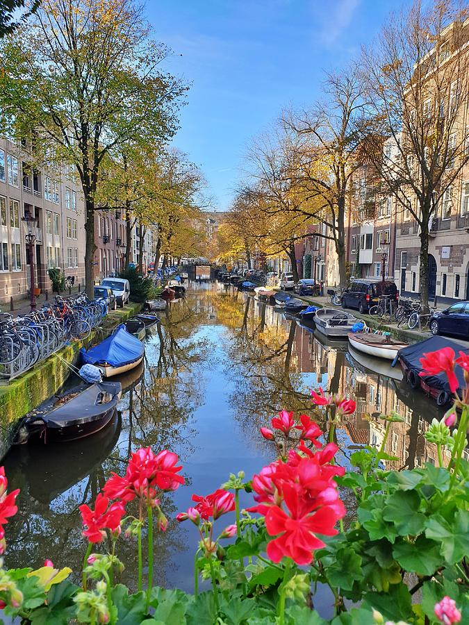 Amsterdam Canal Street Photograph by Andrea Whitaker