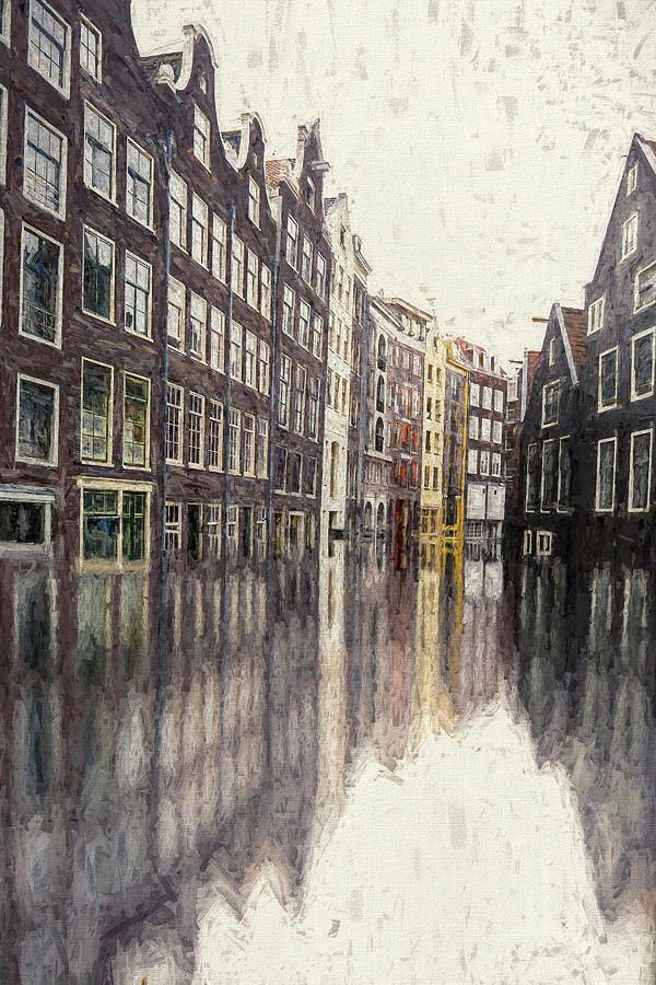 Amsterdam Canal with Buildings Photograph by Deborah Penland