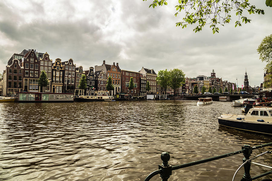 Amsterdam cityscape with Amstel river Photograph by Fabiano Di Paolo
