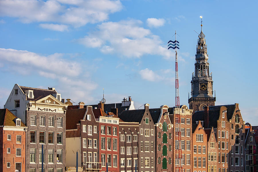 Amsterdam Houses And Oude Kerk Tower Photograph by Artur Bogacki