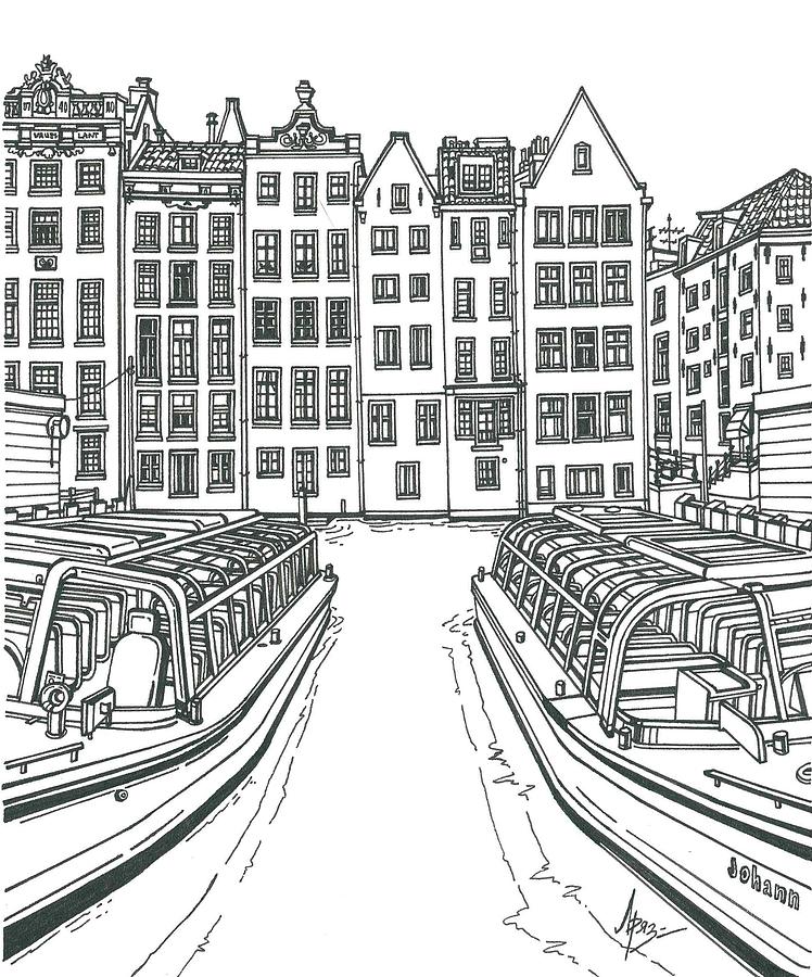 Amsterdam Drawing by Lera Ryazanceva - Fine Art America