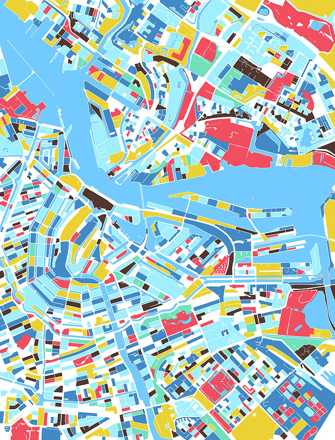 Amsterdam Map Retro 7 Digital Art