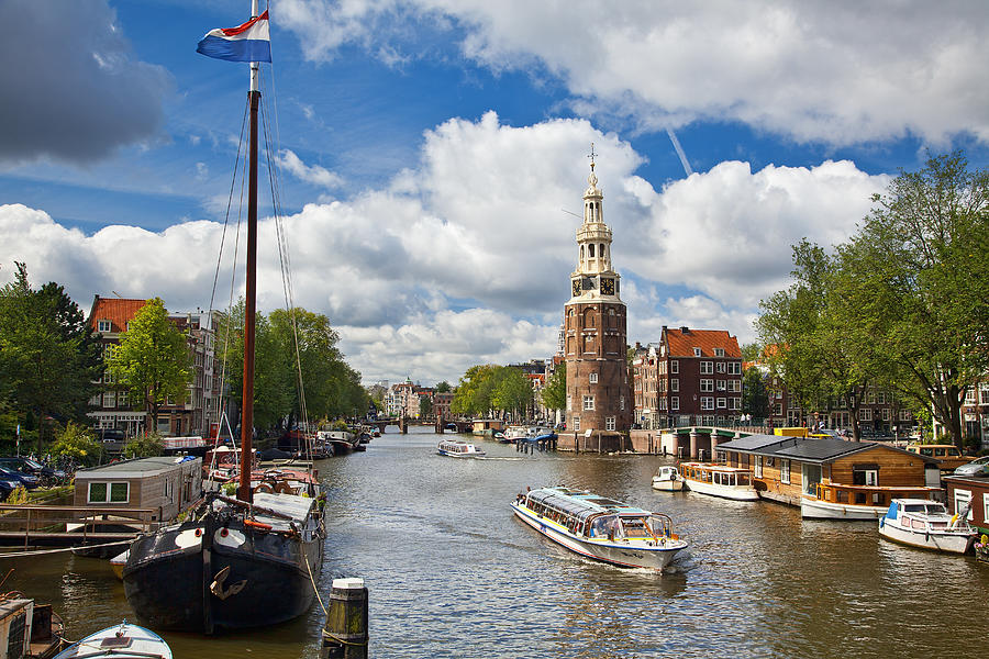 Amsterdam, Montelbaanstoren and canal Photograph by Sylvain Sonnet
